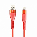  USB -Lightning  1.0 2A Smartbuy iK-512TWE red TWILL ERGO 
