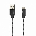  USB -MicroUSB  1.0 2A Smartbuy iK-12TWM black TWILL METAL 